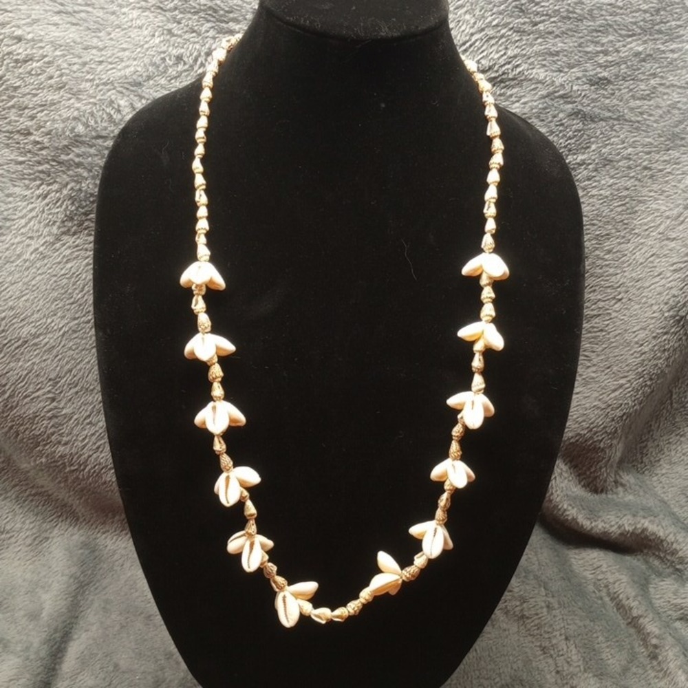 Bohemian Seashell Necklace Flower Shaped Shells Beach Vacation Jewelry Long
